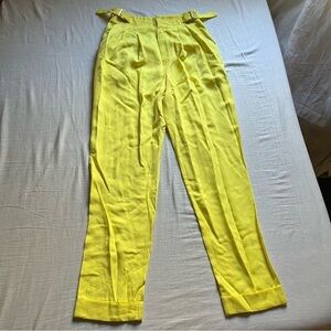 L’academie yellow high rise straight leg trousers